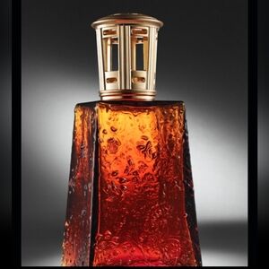 Lampe Berger Ottoman Fragrance Oil Lamp Dark Amber With Raised Flower Pattern